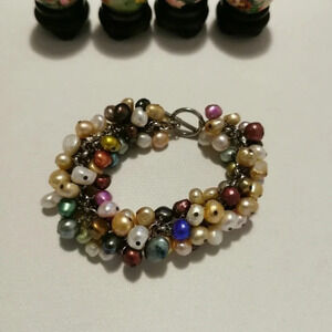 Colorful natural  pearl bracelet